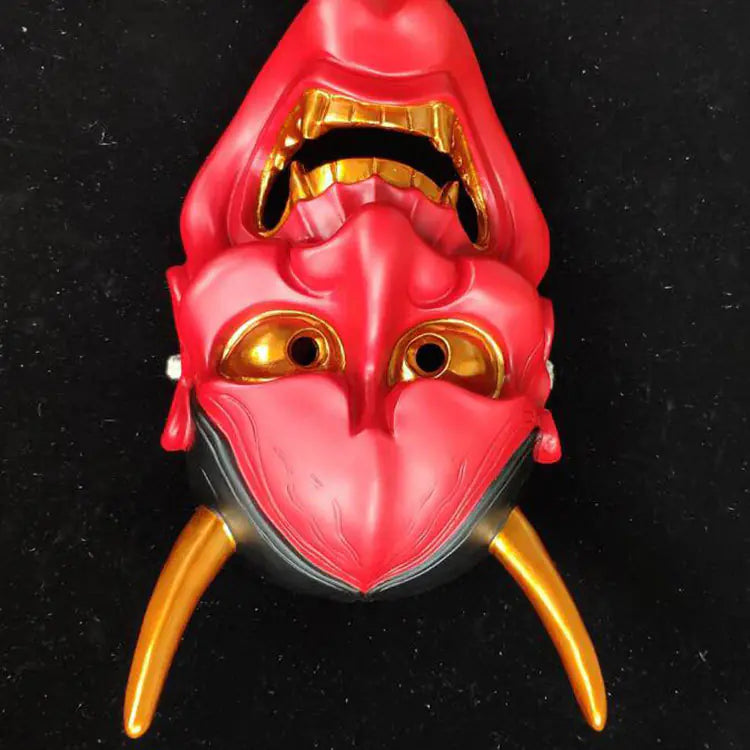 Halloween Ghost Mask with White and Red Designs