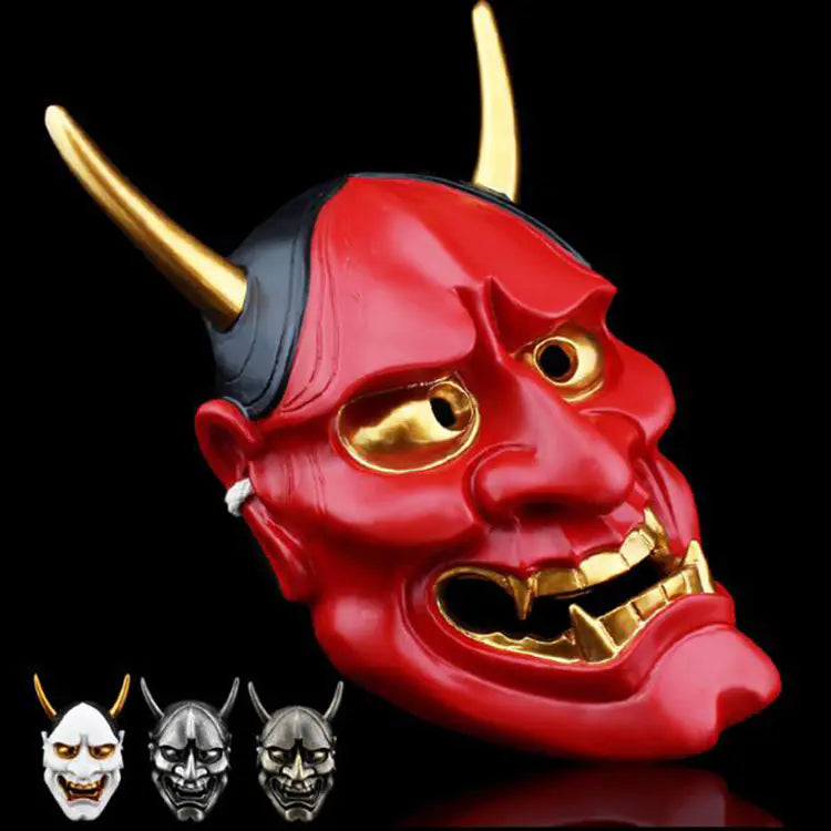 Halloween Ghost Mask with White and Red Designs