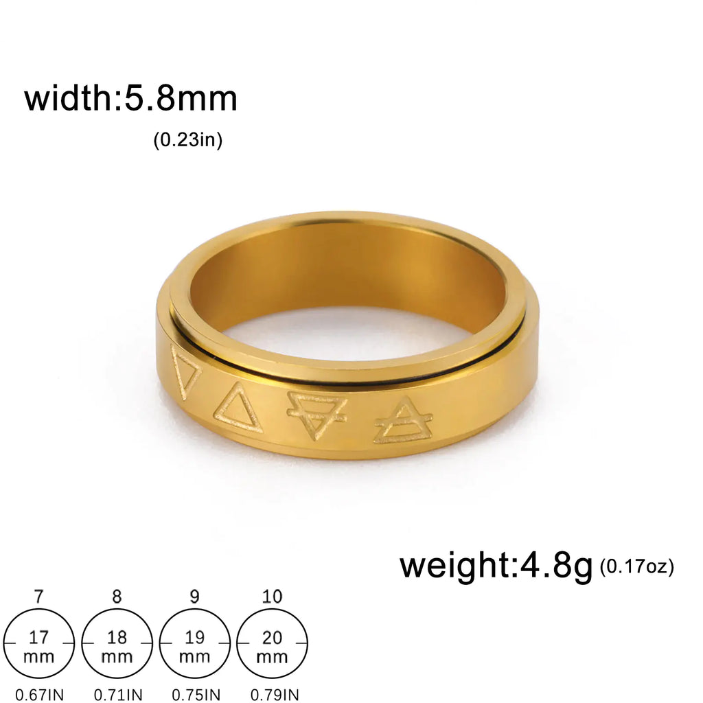 Modern Triangle Spin Steel Ring