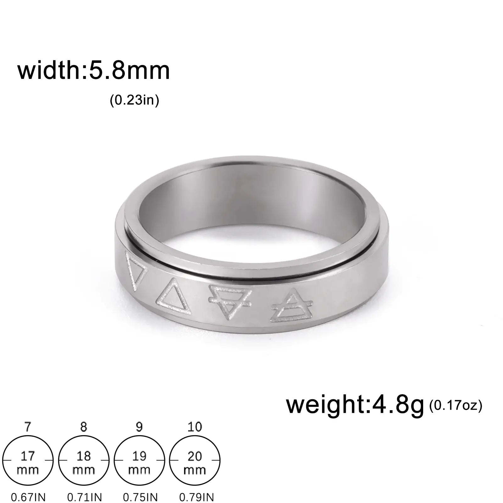 Modern Triangle Spin Steel Ring